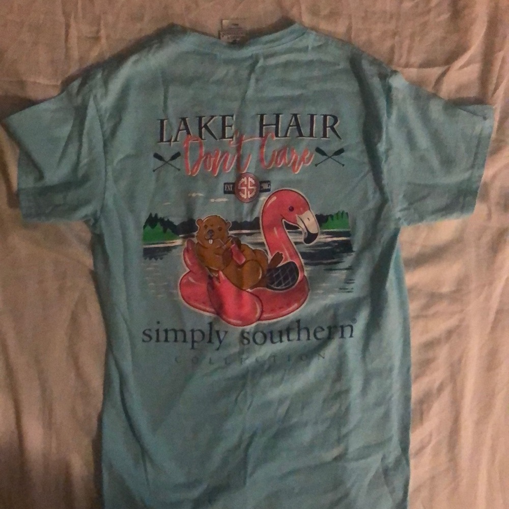 Lake hair Don’t Care Simply Southern tshirt